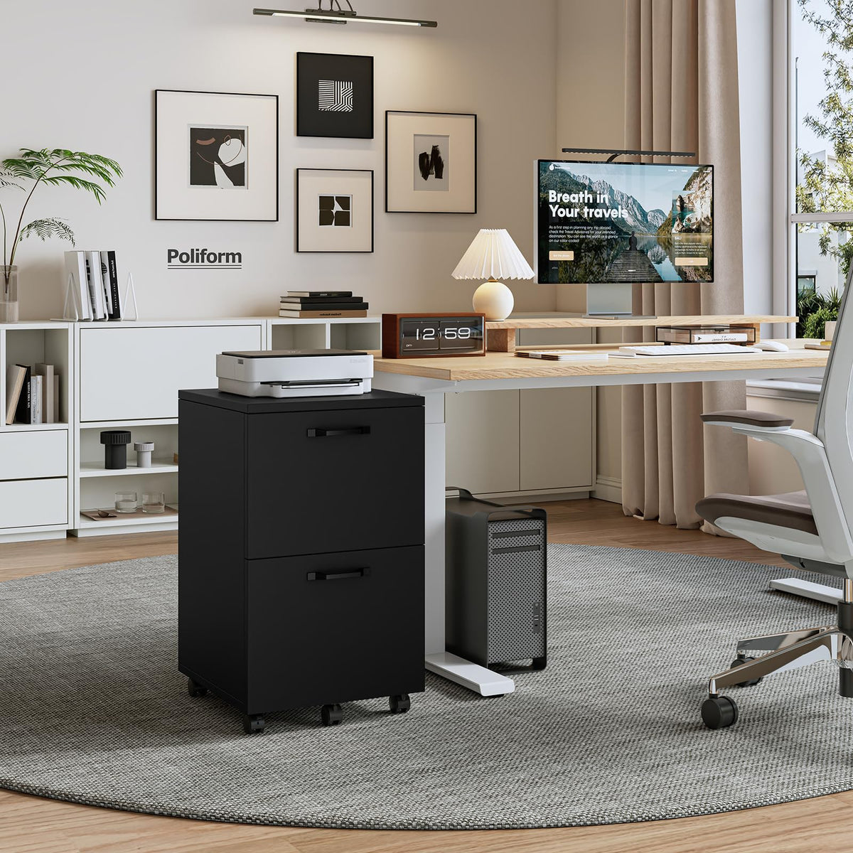 2 Drawer Rolling Storage Cabinet B17646