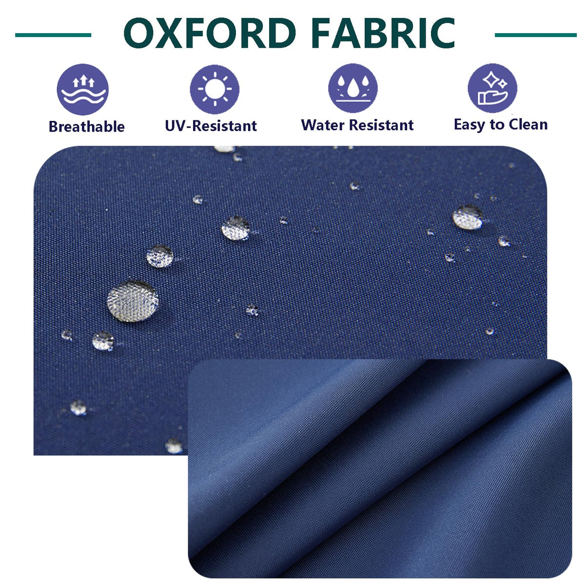 Patio Cushion Covers 16x16x2.5 Navy Blue 2 Packs K487862