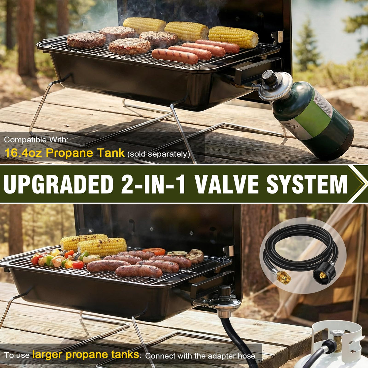 Portable Propane Gas Grill with Foldable Legs B805