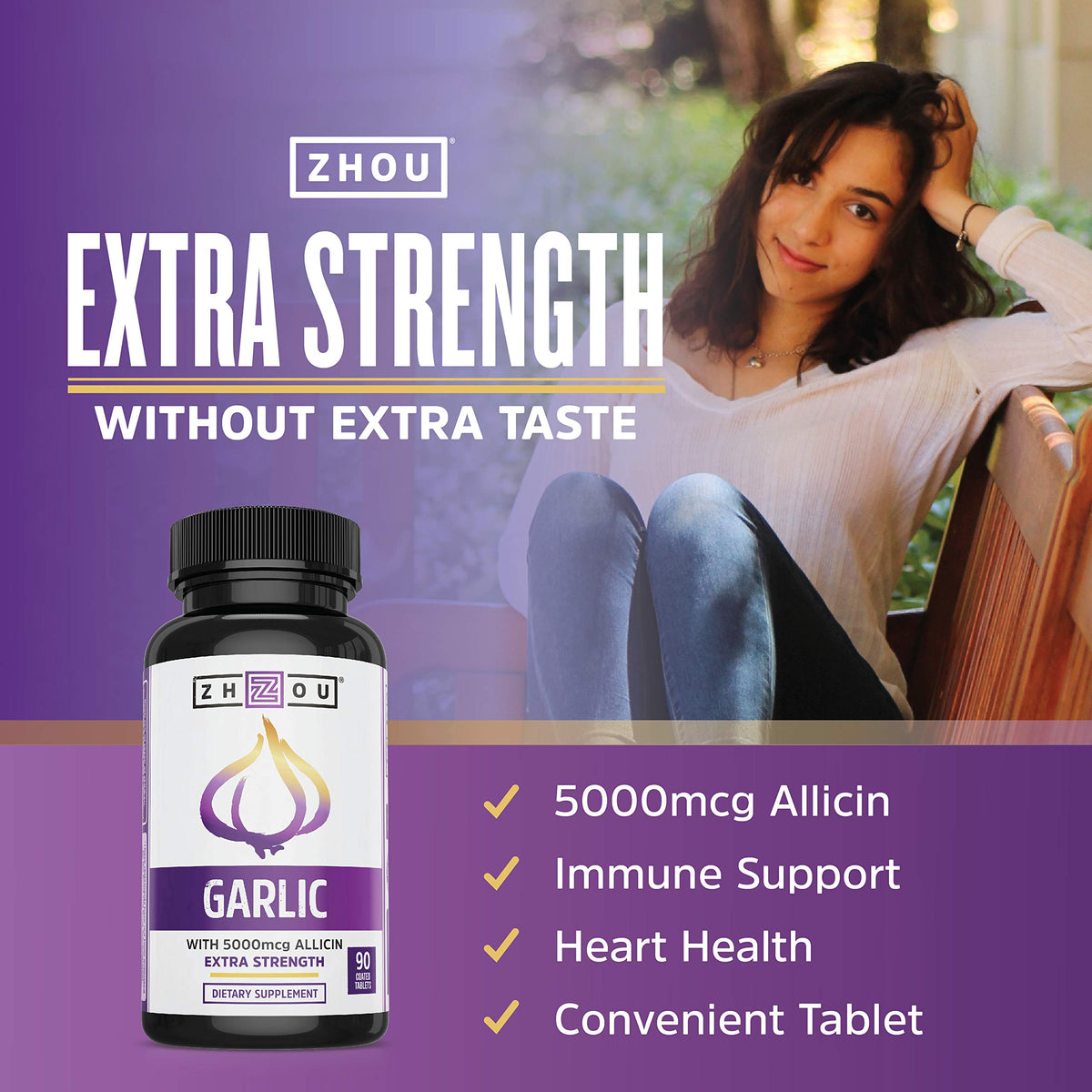 Garlic with Allicin Supplement 90 Coated Tablets J434