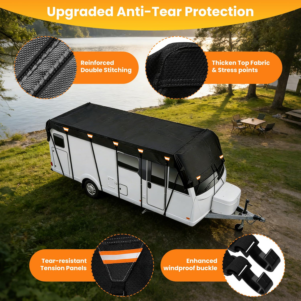 600D Waterproof RV Roof Cover X7139