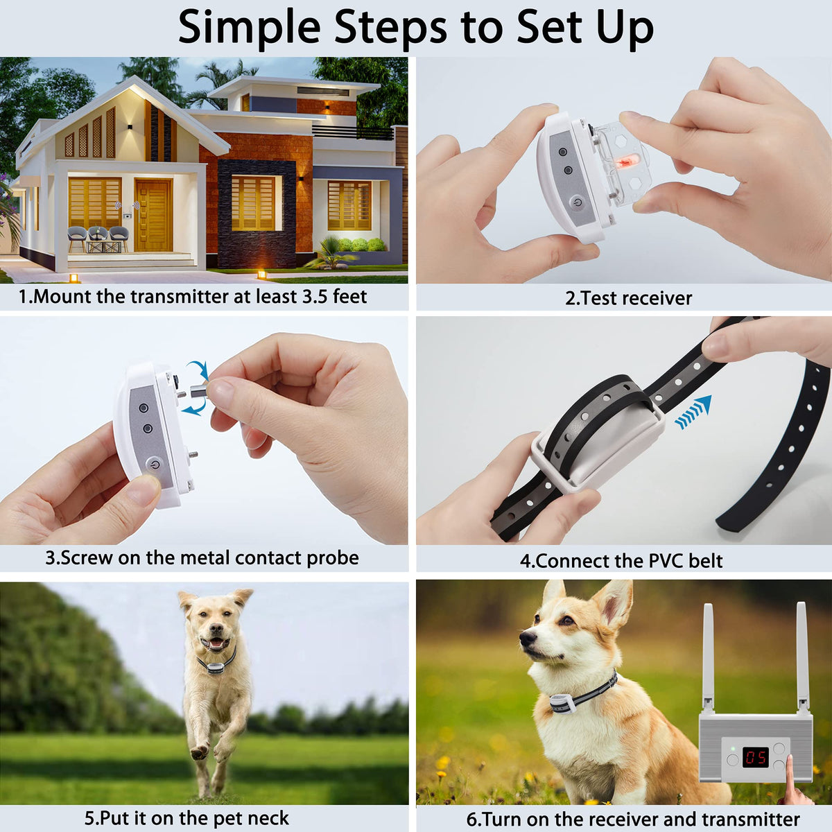 Electric Wireless Dog Fence System with Waterproof Rechargeable Collar G1767