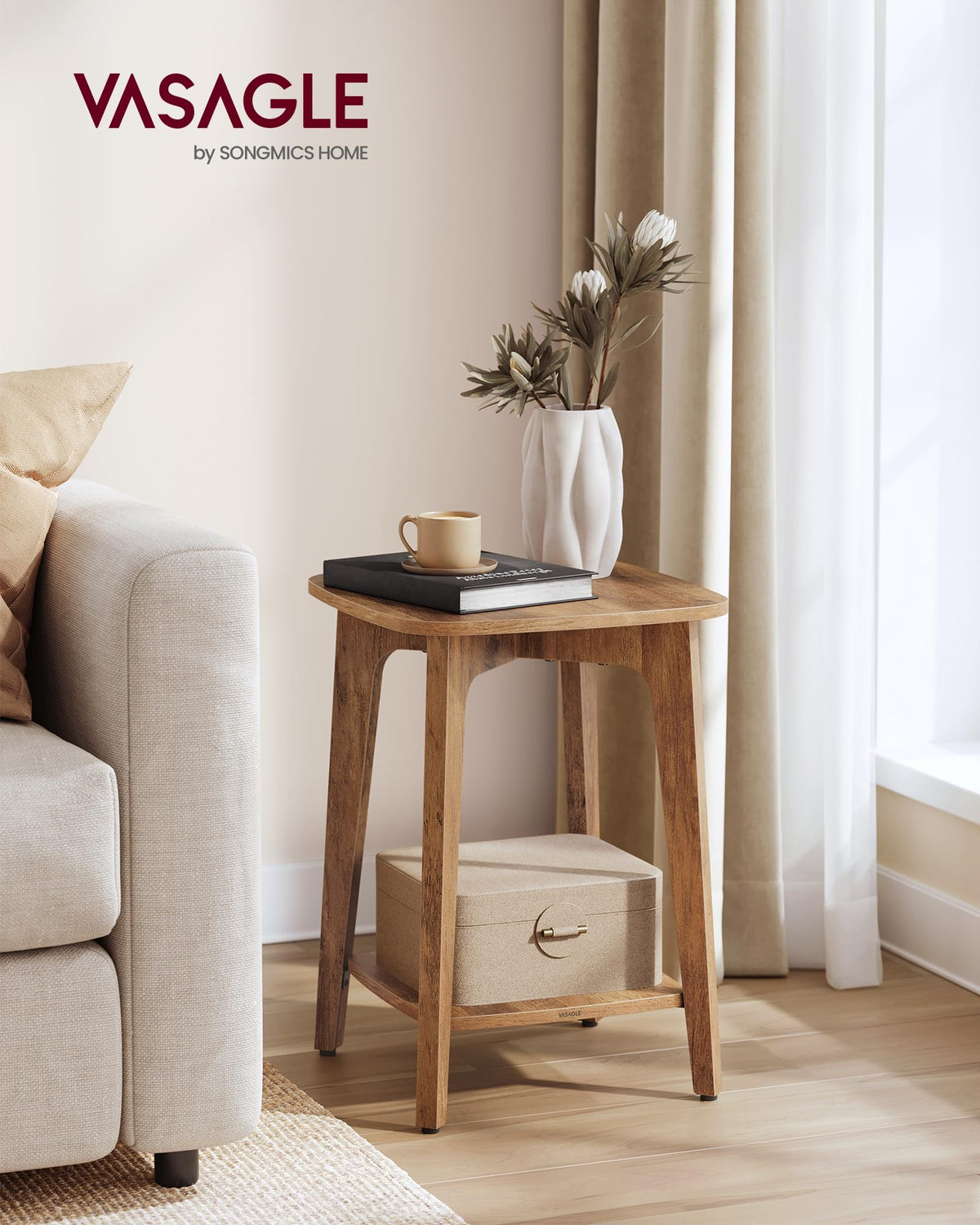 2-Tier Small Square Side Table Set of 2 S376