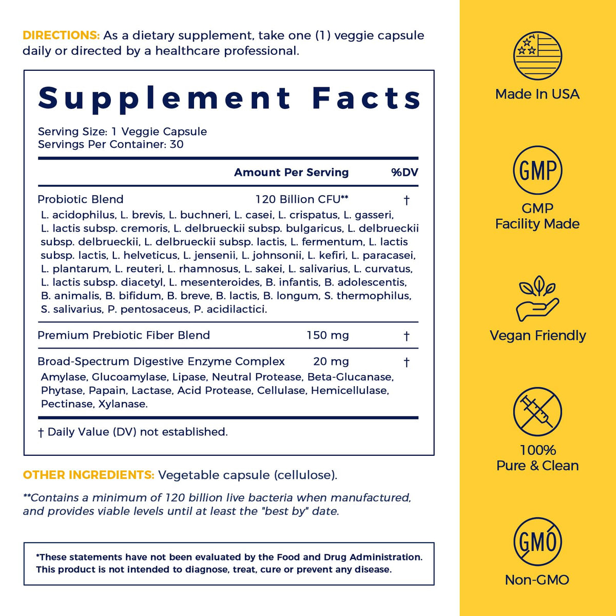 Probiotics 120 Billion CFU 36 Strains 30ct M554