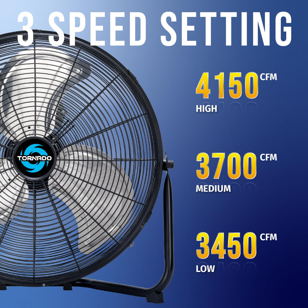 18" and 20" High Velocity Metal Floor Fans, 3-Speed X9258