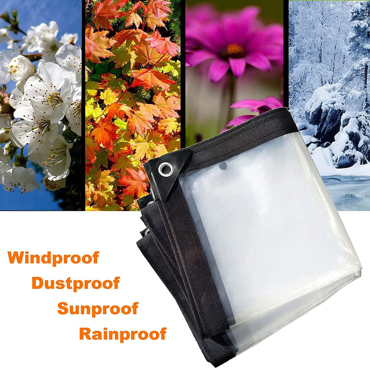 Heavy Duty Waterproof Clear 3x3ft Poly Tarp with Grommets A9397