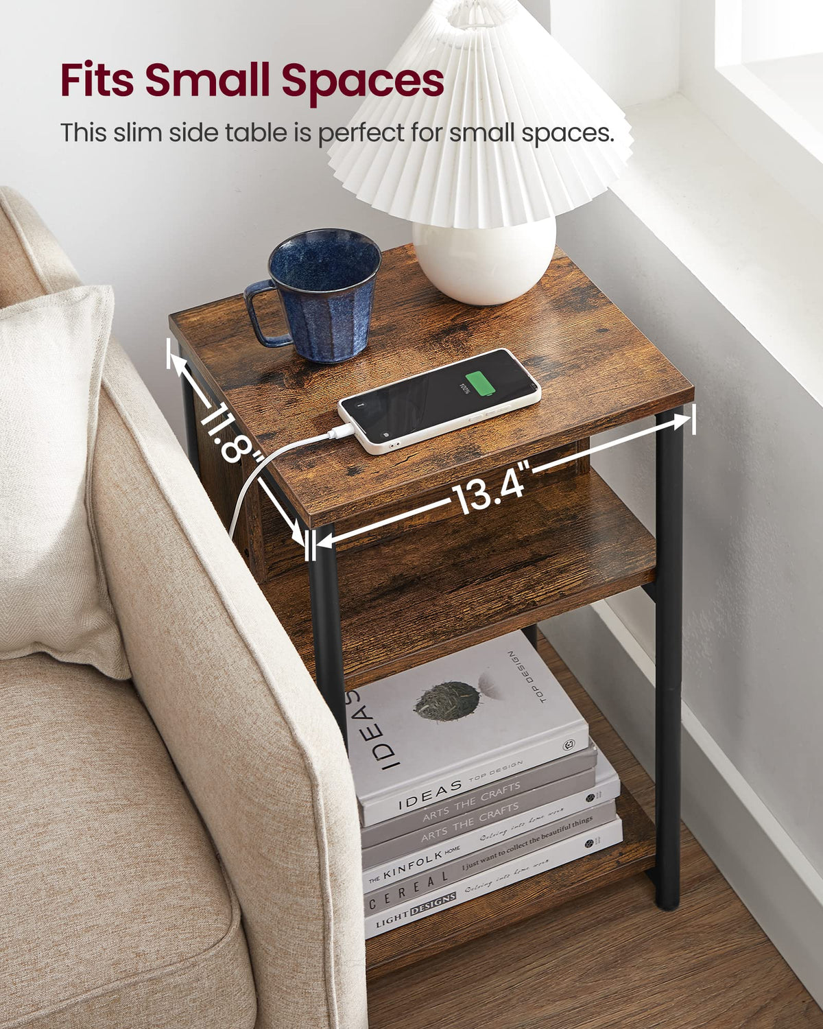 Side Table with Charging Station E38456