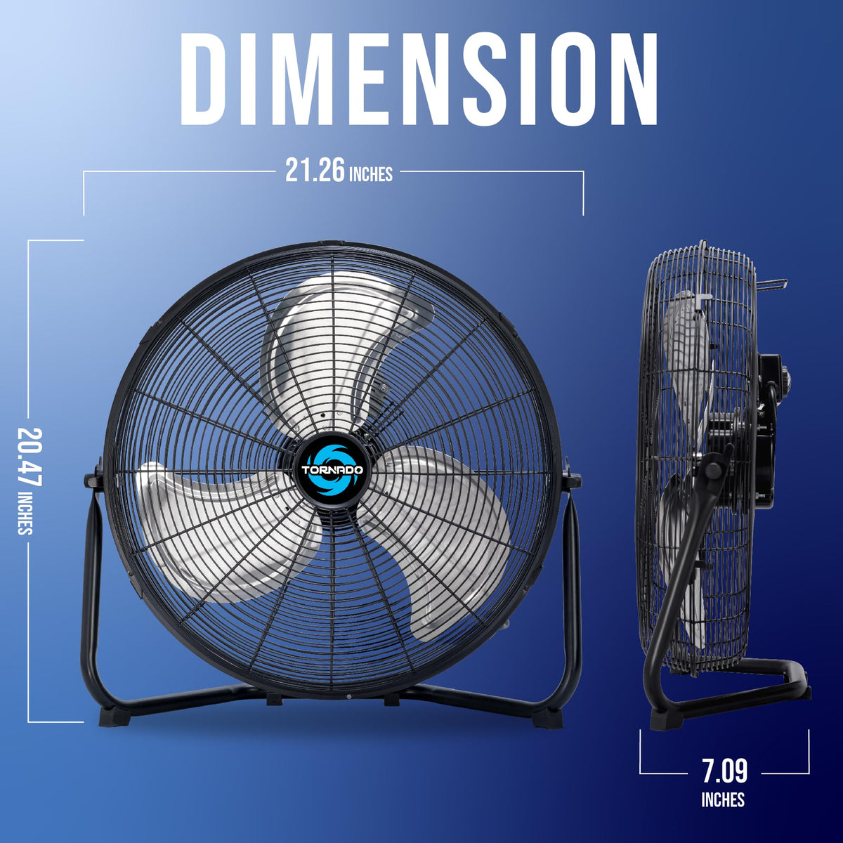 18" and 20" High Velocity Metal Floor Fans, 3-Speed X9258