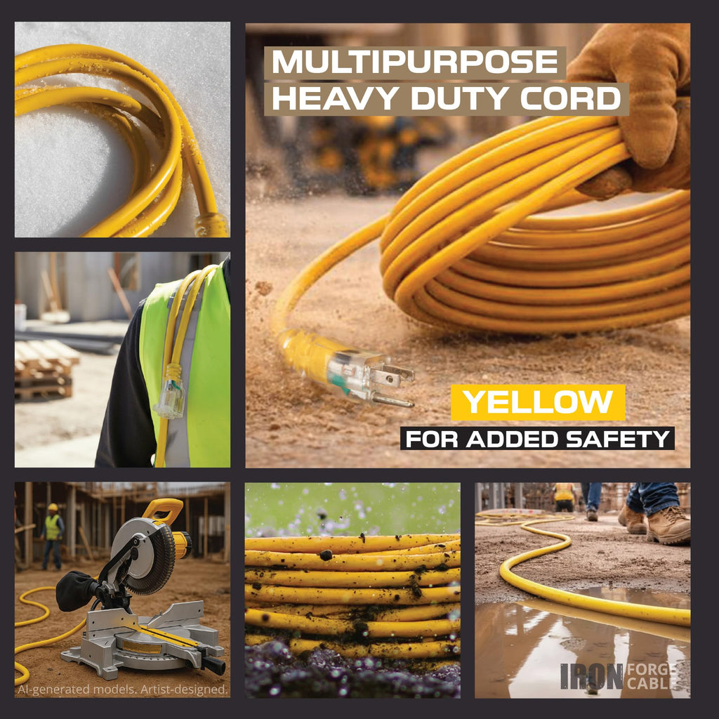 50 Foot Lighted Outdoor Extension Cord with 3 Outlets V32479