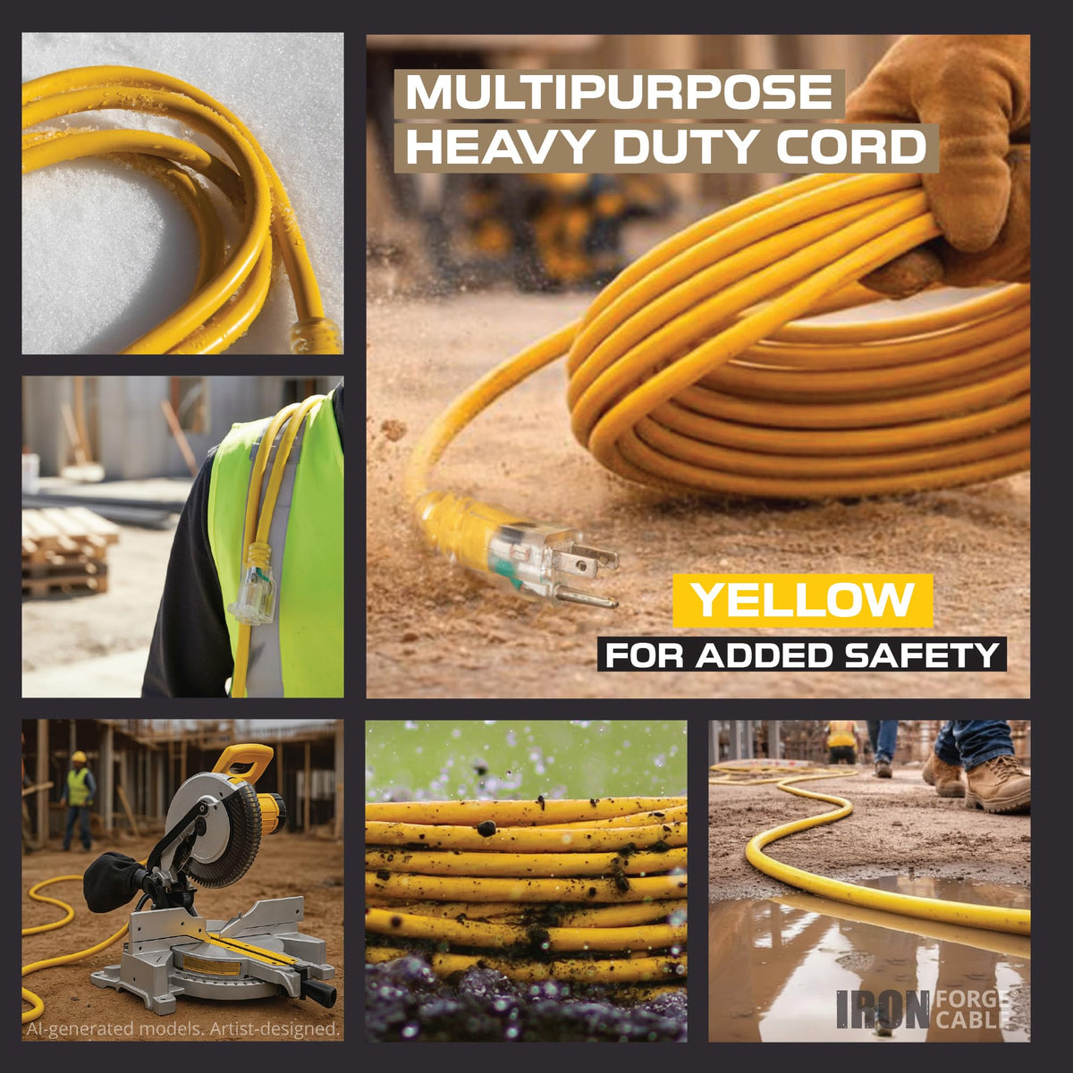 50 Foot Lighted Outdoor Extension Cord with 3 Outlets V32479