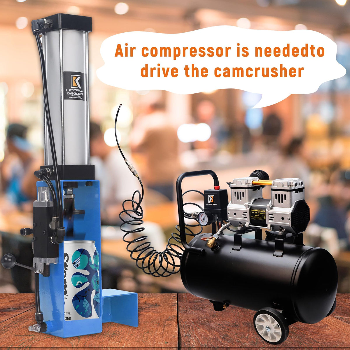 Pneumatic Air Powered Aluminum Can Crusher for 12/16/24oz Cans Q1799