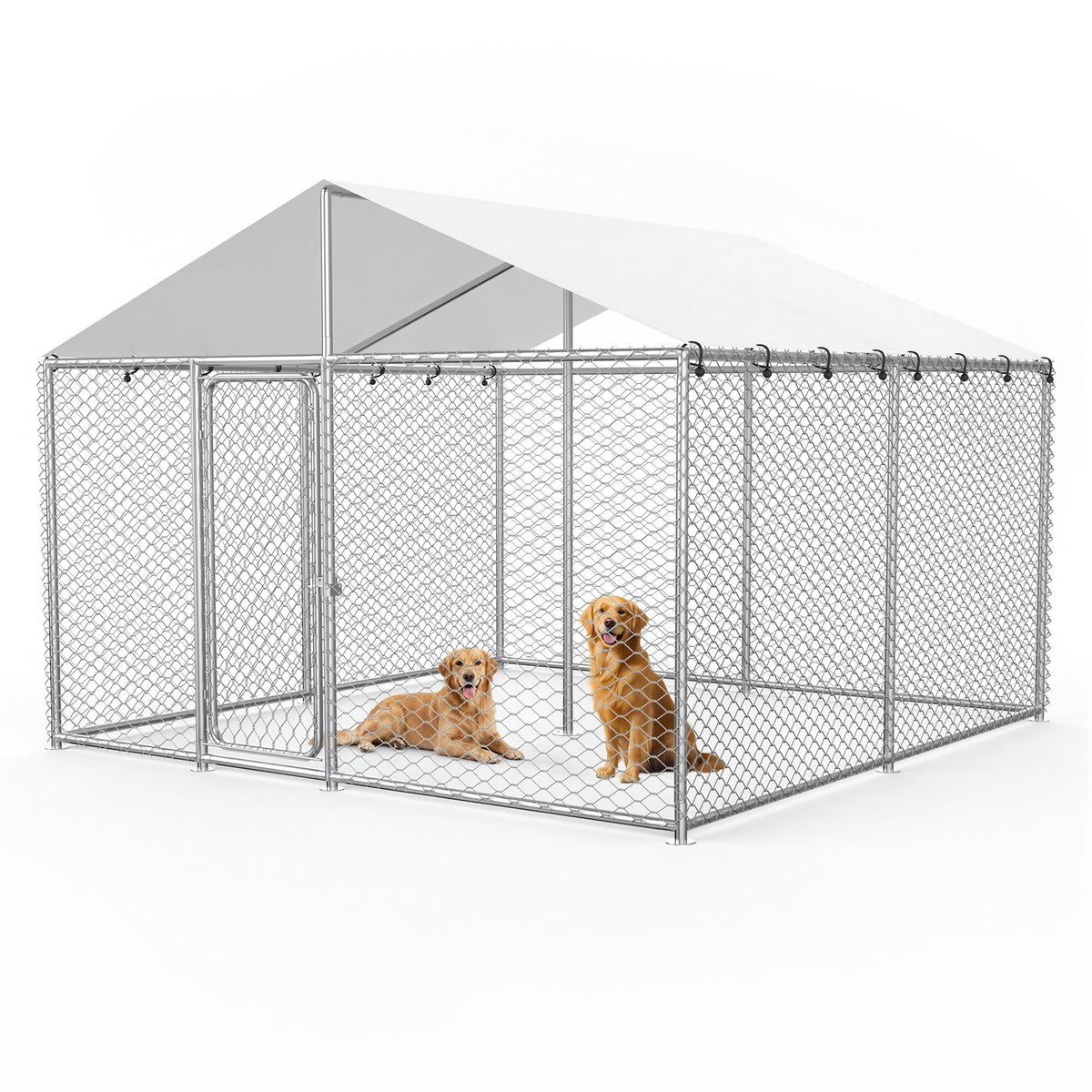 10x10FT Heavy Duty Outdoor Dog Kennel with Roof E712557