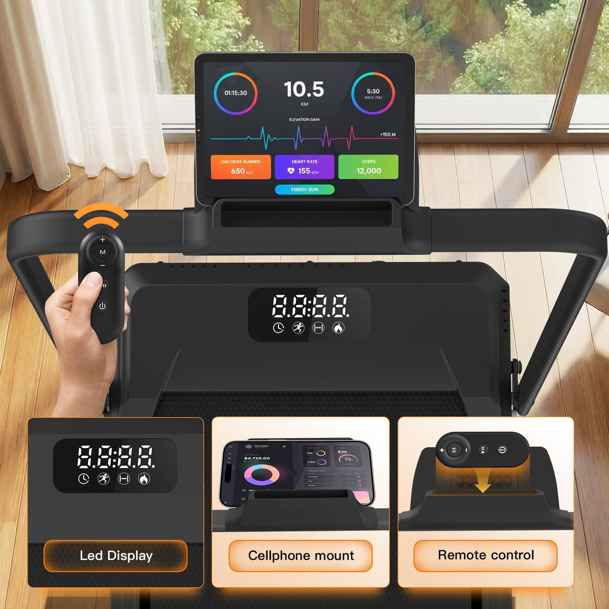 Foldable Treadmill with Incline B277835