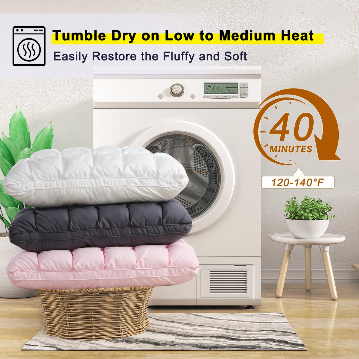 King Size Set of 2 Down Alternative Pillow Q82782