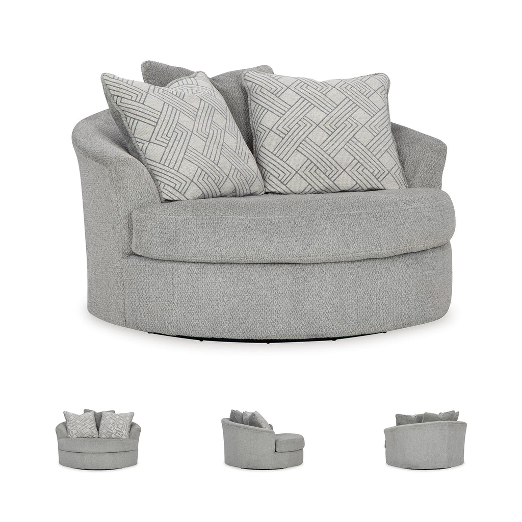 Round Velvet Oversized Swivel Accent Chair I483717
