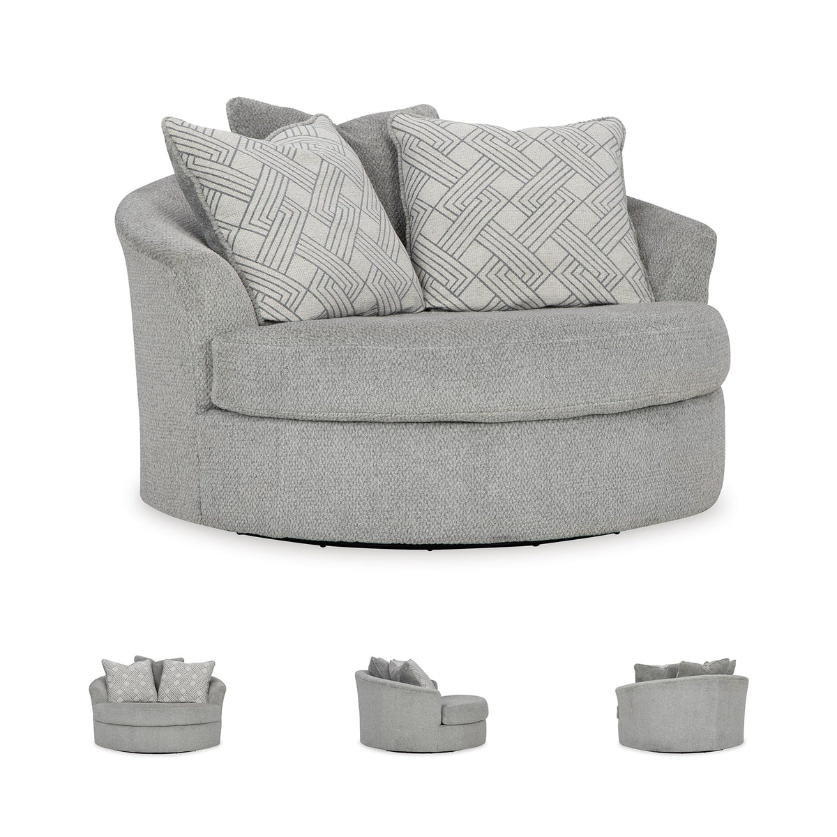 Round Velvet Oversized Swivel Accent Chair I483717