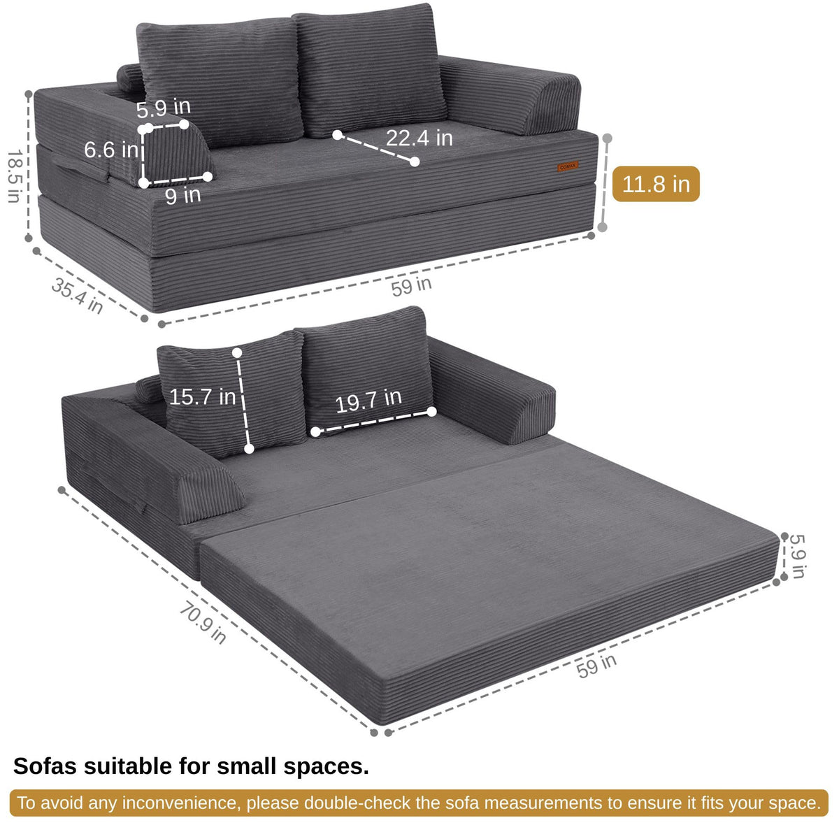 Convertible Futon Sofa Bed B8173