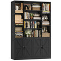 72" Tall Black Bookshelf with Storage F577