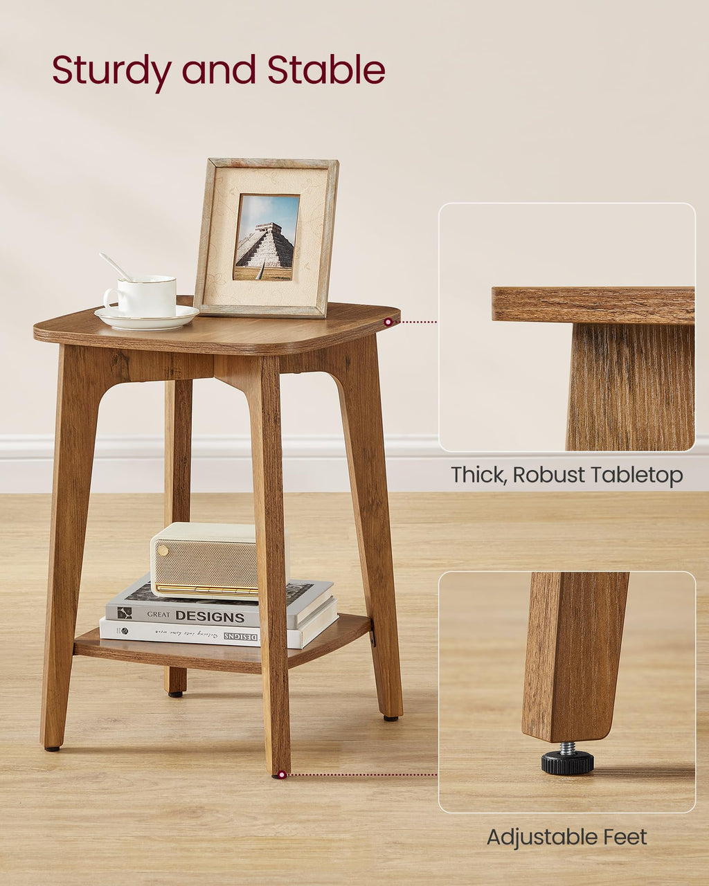 2-Tier Small Square Side Table Set of 2 S376
