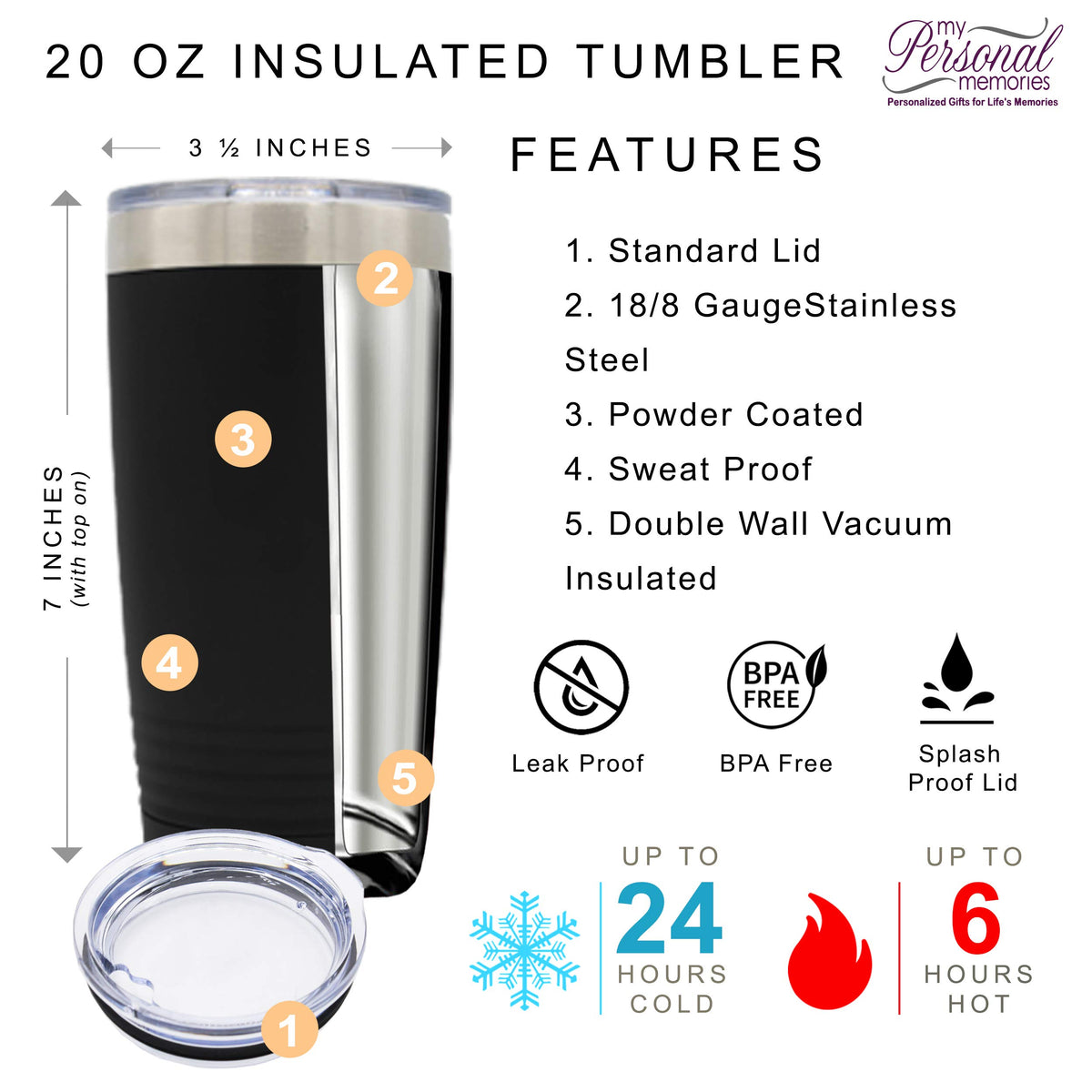 Set of 2 Stainless Steel Double Wall Vacuum Insulated Travel Tumbler Q94825