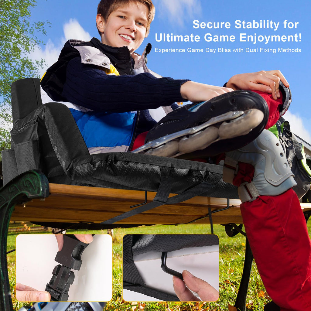 2 Pack Wide Waterproof Folding Stadium Seats with Back Support B1660