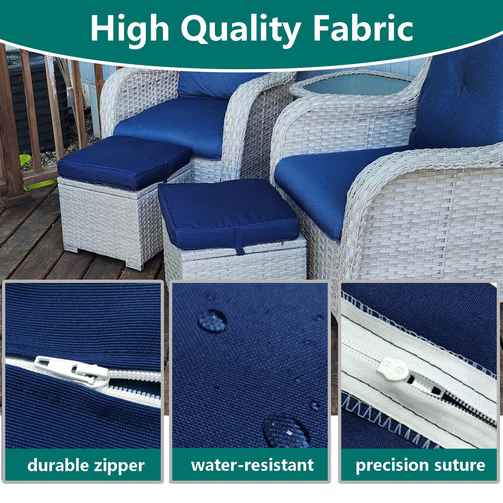 Patio Cushion Covers 16x16x2.5 Navy Blue 2 Packs K487862