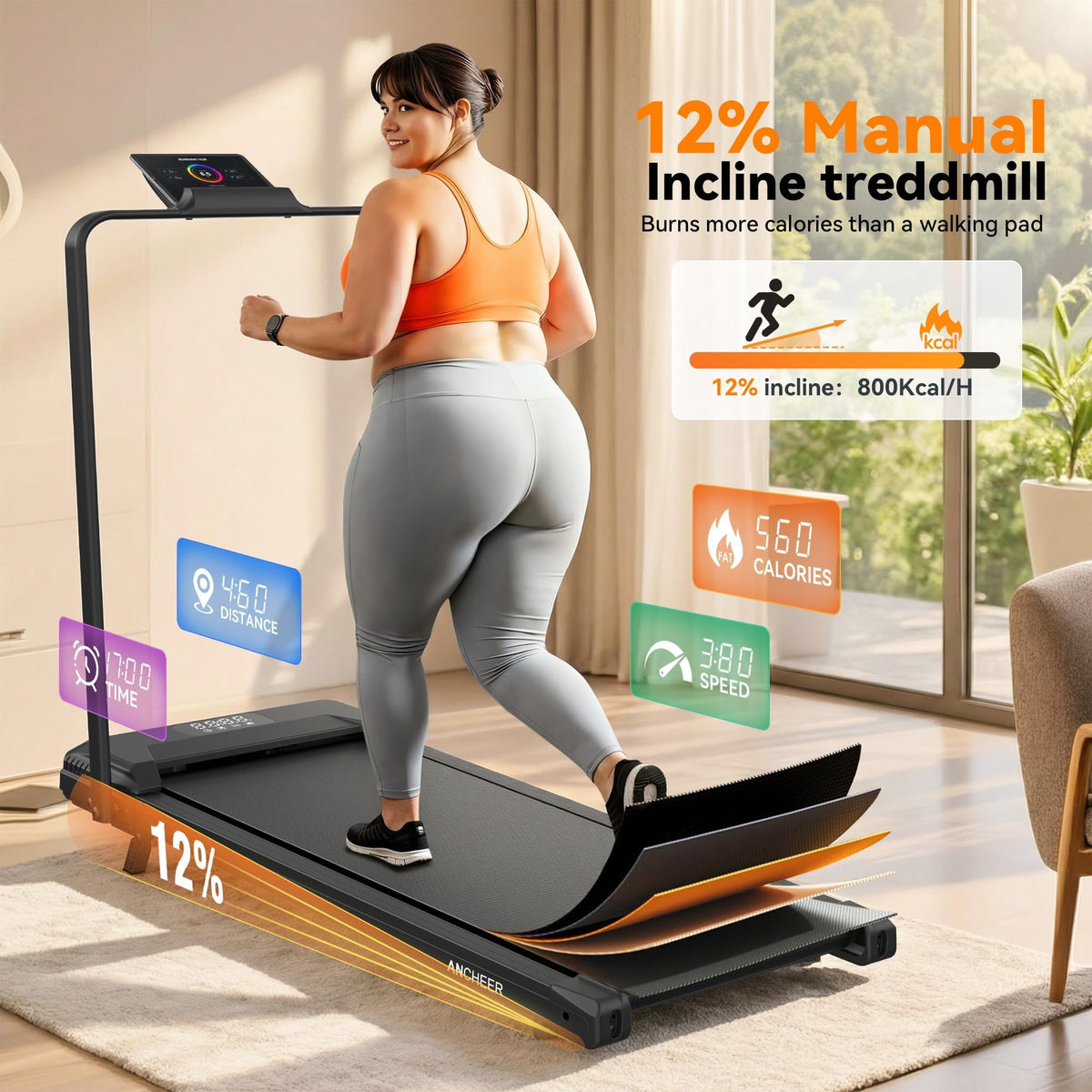 Foldable Treadmill with Incline B277835