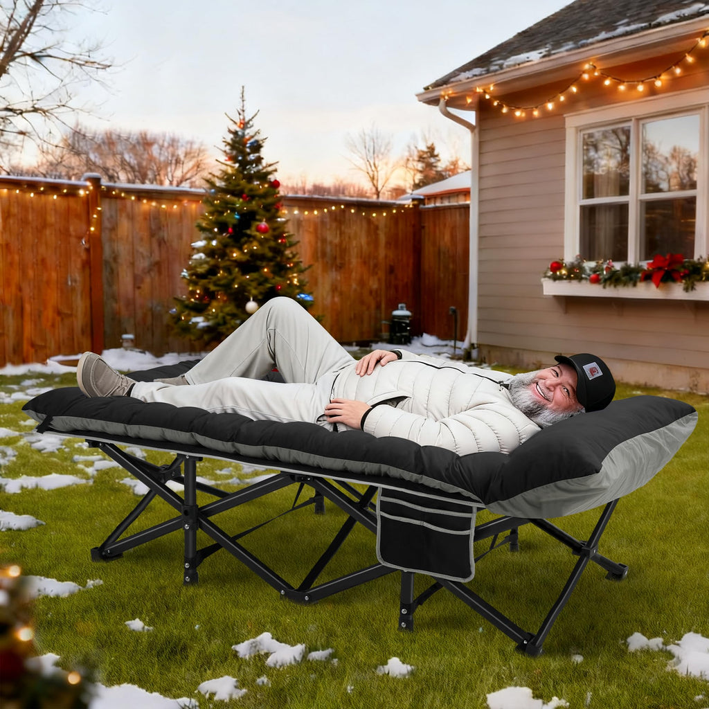 32" Extra Wide Camping Cot with Mattress L483333