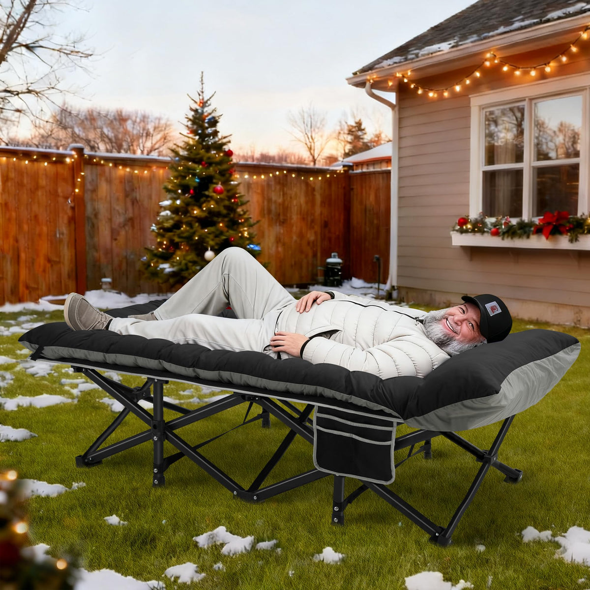 32" Extra Wide Camping Cot with Mattress L483333