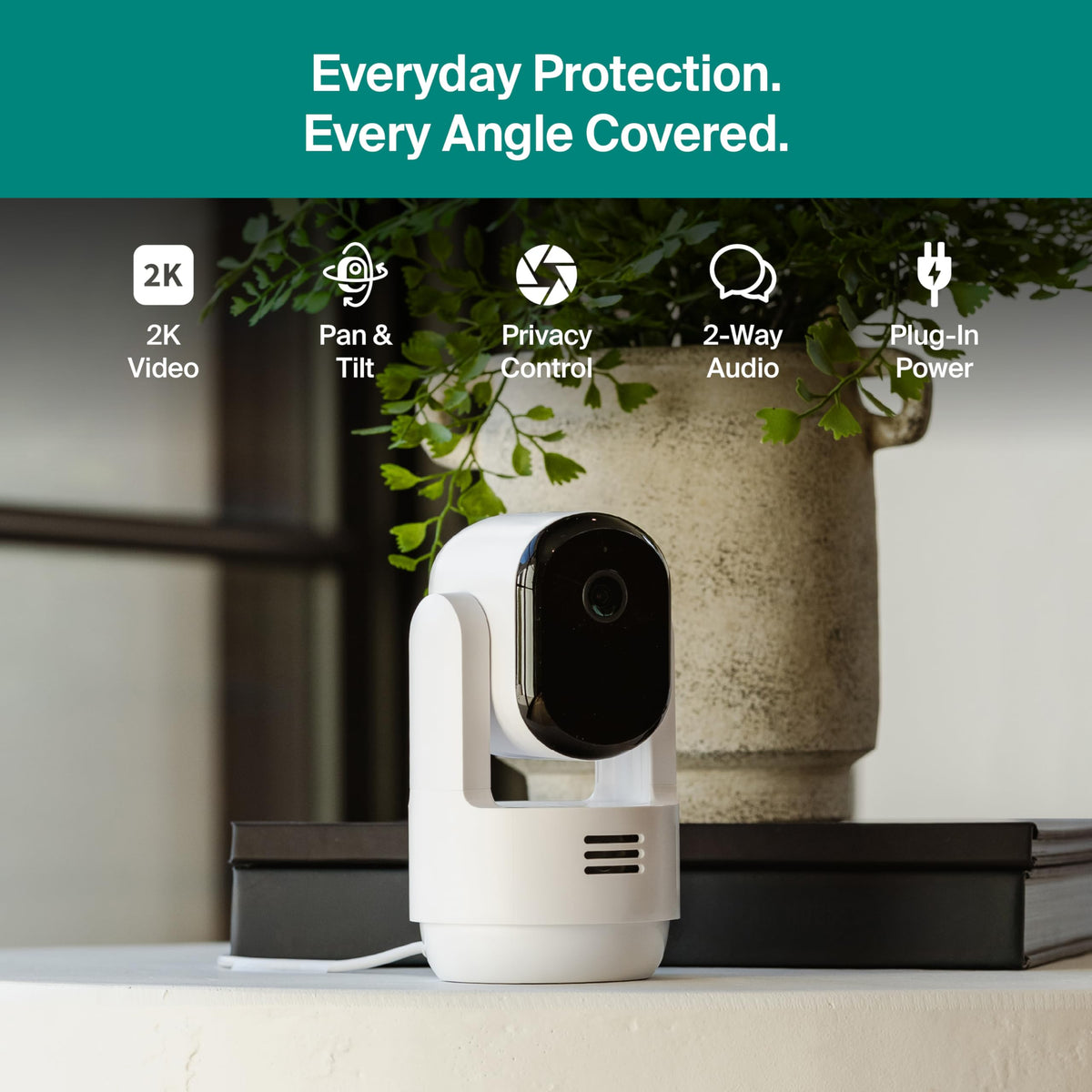 Indoor Pan Tilt Zoom Security Camera 2K Wired 2-Cam S205657