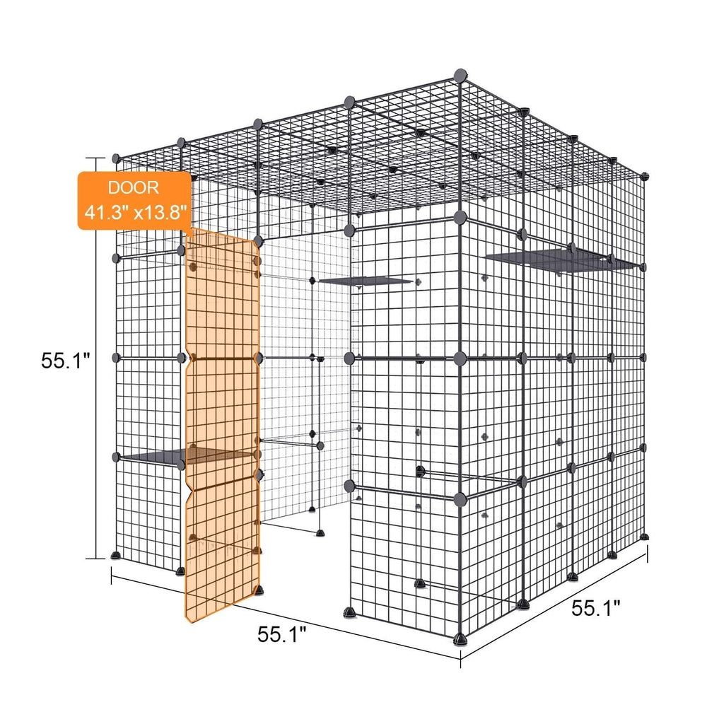 Large Indoor Cat Playpen Metal Wire Cage 55L x 55W x 55H Inchs I916