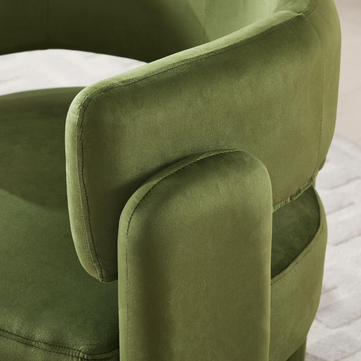 Set of 2 Green Upholstered Accent Chairs with Arms B27226