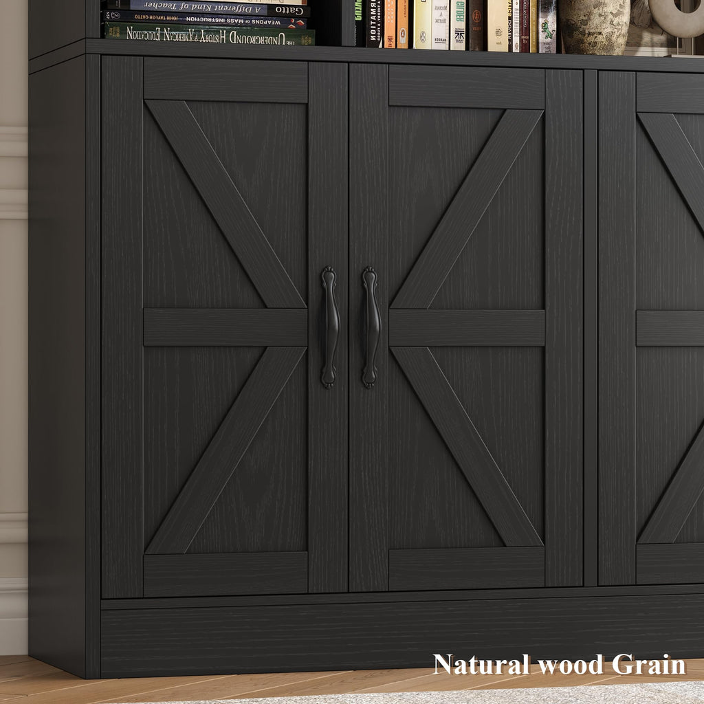 72" Tall Black Bookshelf with Storage F577