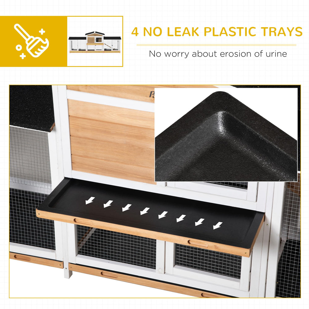 White Wooden Rabbit Hutch with Ramp N84984