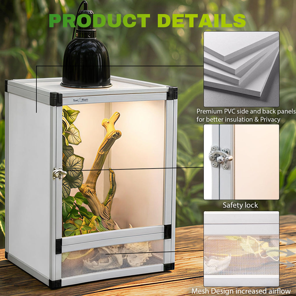 18"x18"x36" Aluminum Frame Reptile Cage with Screen & Acrylic Front Doors Y50769
