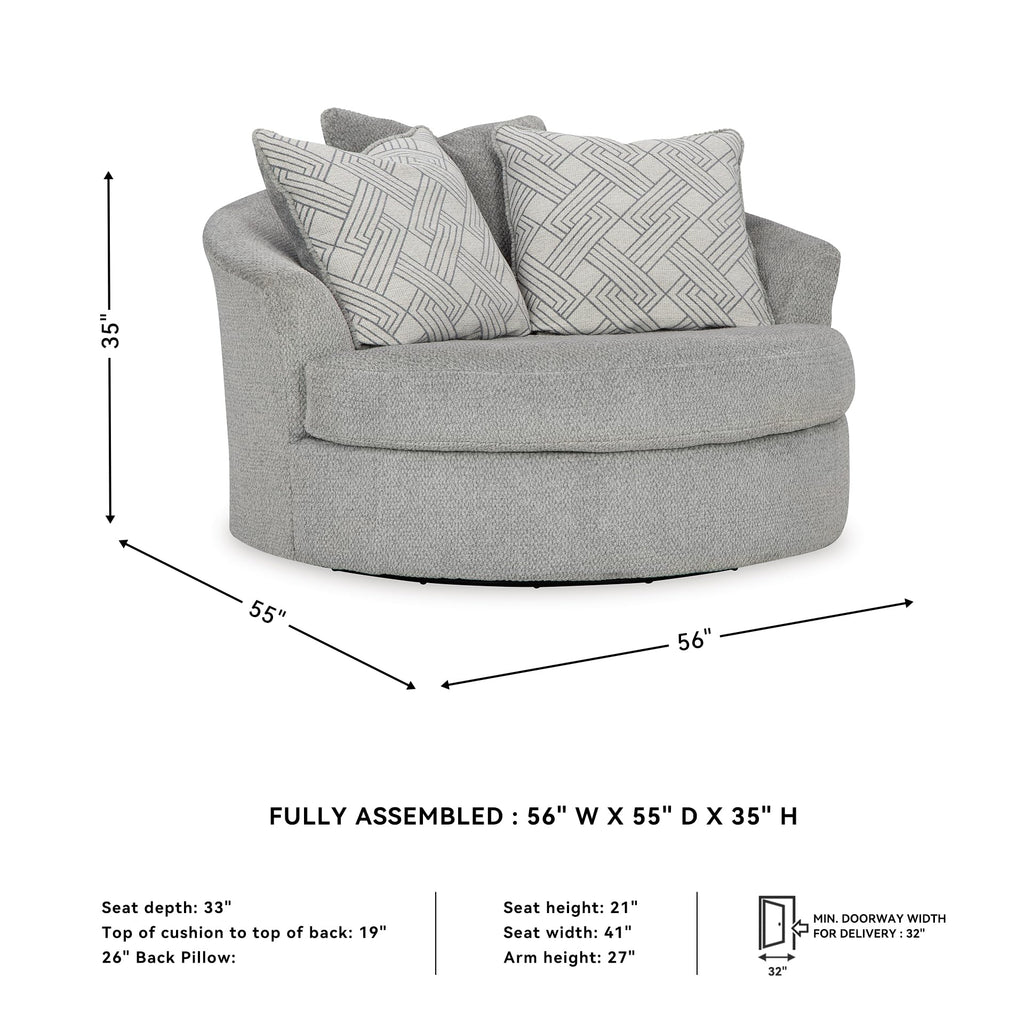 Round Velvet Oversized Swivel Accent Chair I483717