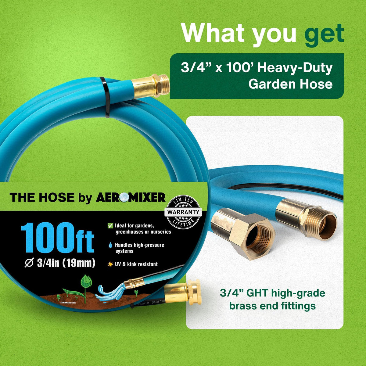 3/4 Inch 100 Ft Heavy Duty Garden Hose Y5813