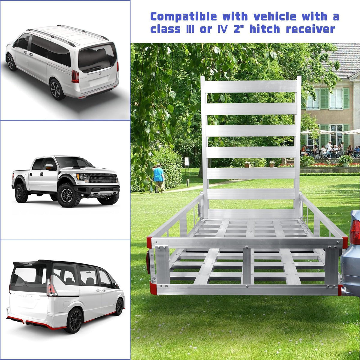50" x 30" Aluminum Trailer Hitch Cargo Carrier with 41.5" Ramp G790357