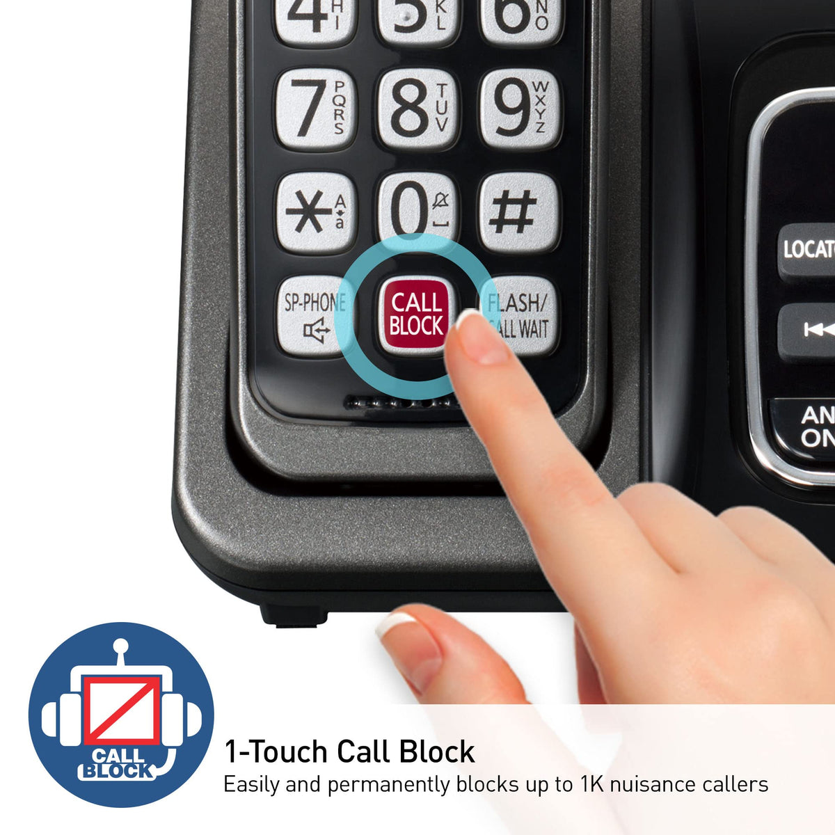 Cordless Phone with Answering Machine, 3 Handset A998