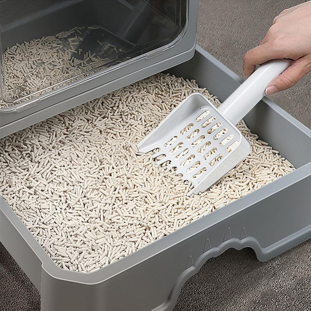 Enclosed Foldable Cat Litter Box with Lid V43816