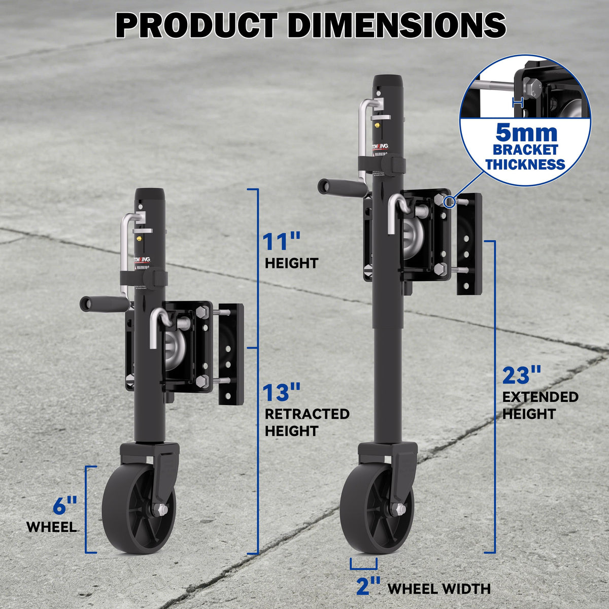 Boat Trailer Jack with Wheel, 10" Lift O305