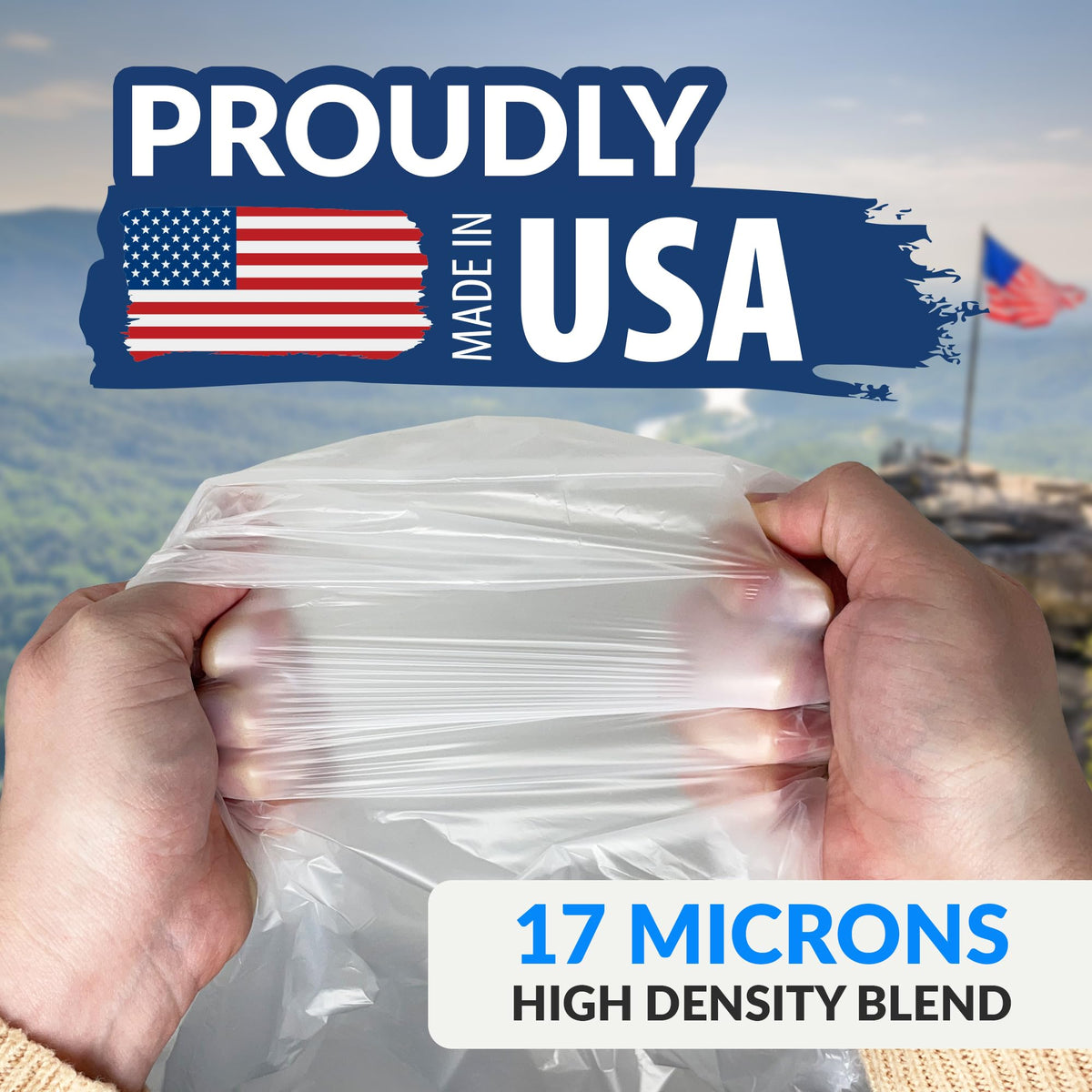55-60 Gallon Heavy Duty Clear Trash Bags with Ties T781976