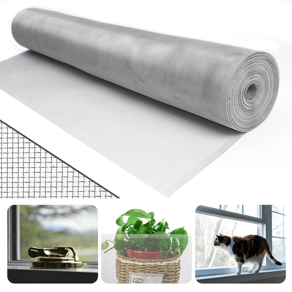 Aluminum Window Screen Mesh Roll 48 in x 100 ft 18x16 Mesh H487