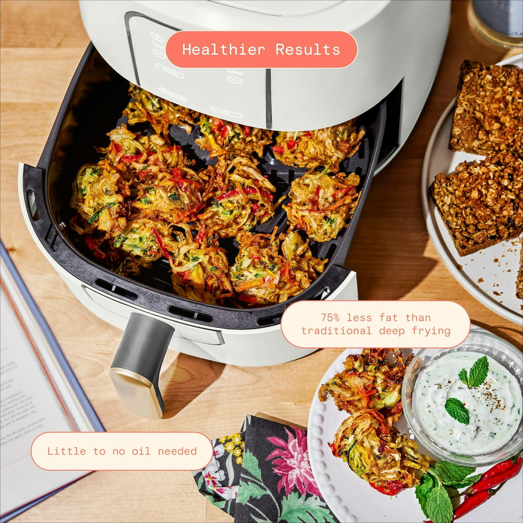 6 Quart Air Fryer with Touch-Activated Display, 4-in-1 Countertop Air Fryer 1750W, Nonstick Dishwasher Safe, White Icing G346