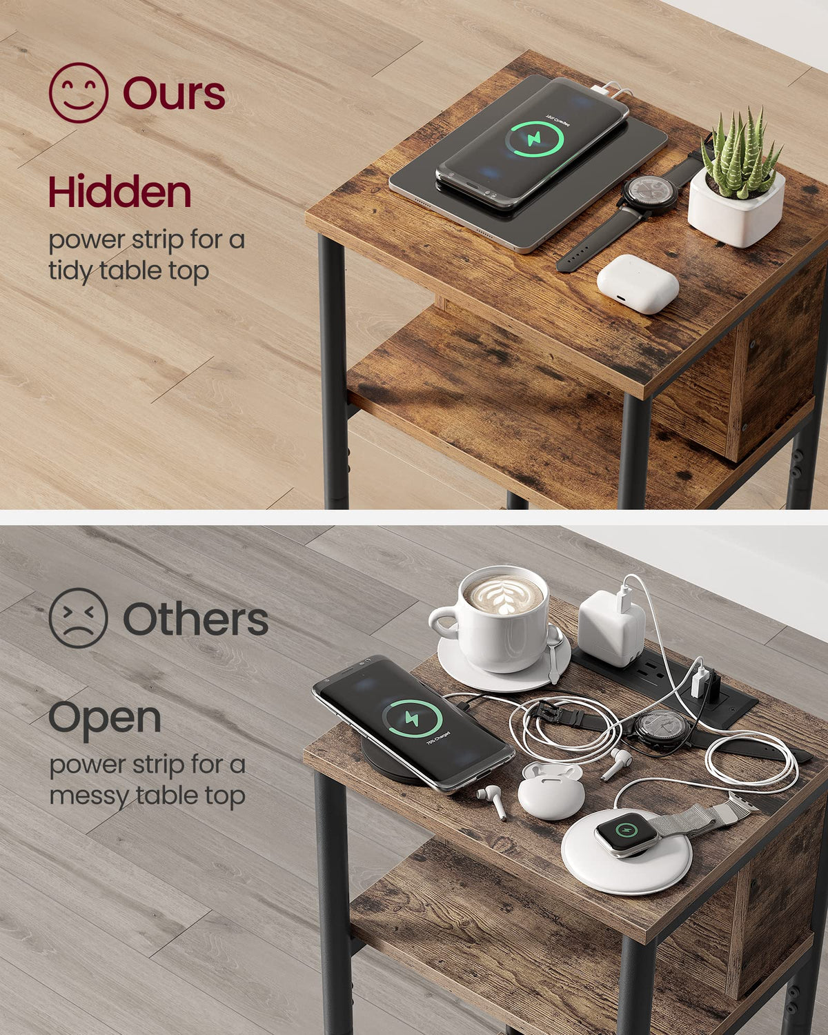 Side Table with Charging Station E38456