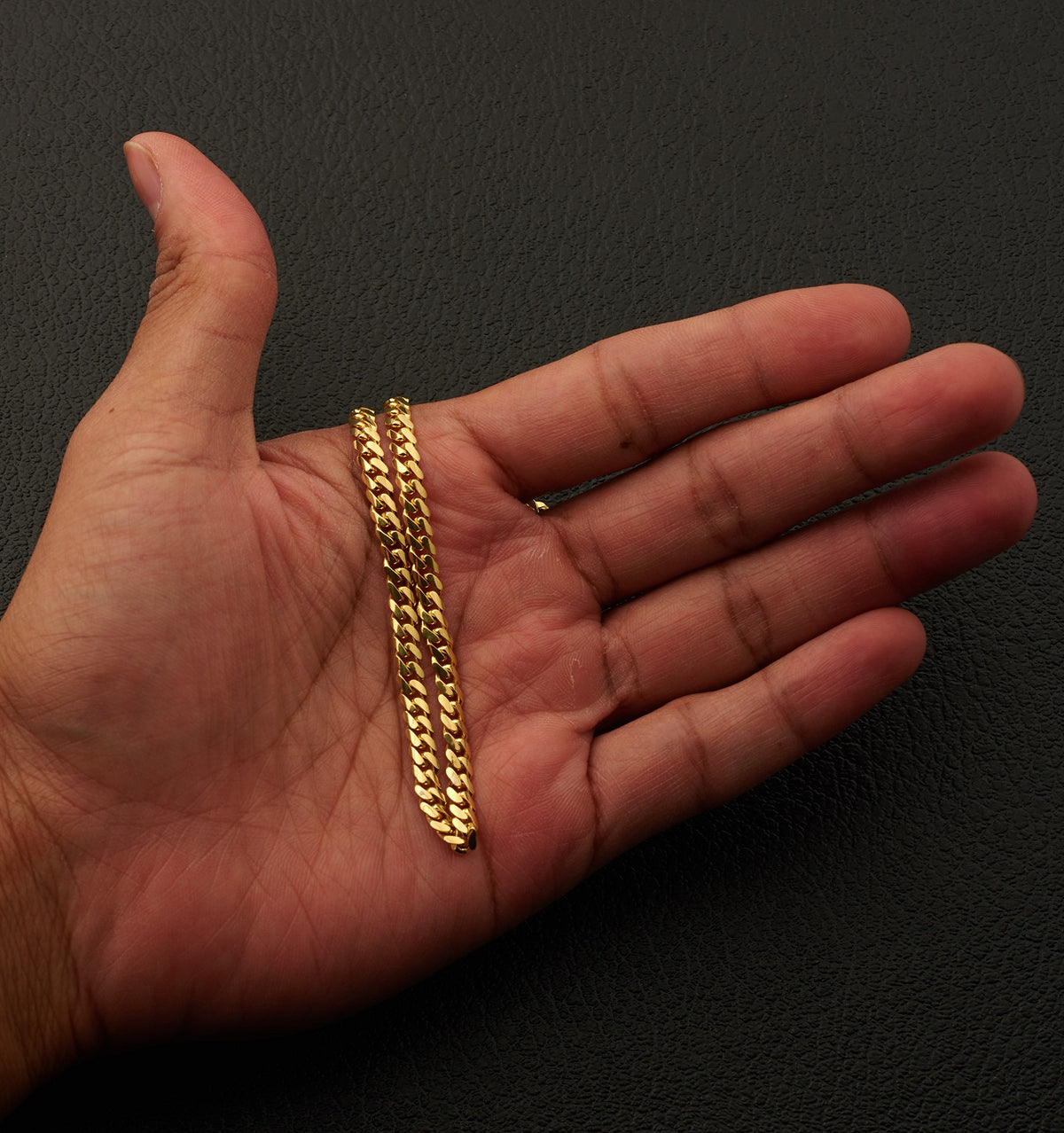 10K Yellow Gold 4mm Cuban Link Chain Necklace B2584