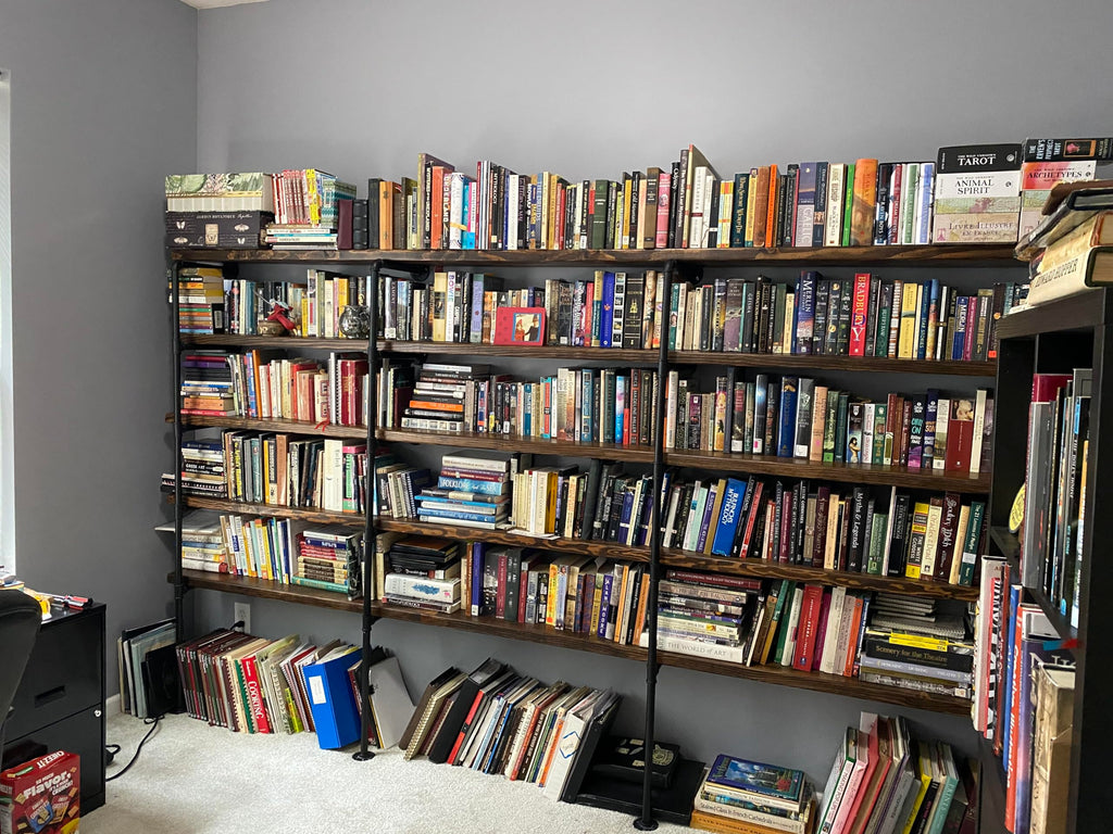 Industrial Pipe 5-Tier Wall Mount Bookshelf R734