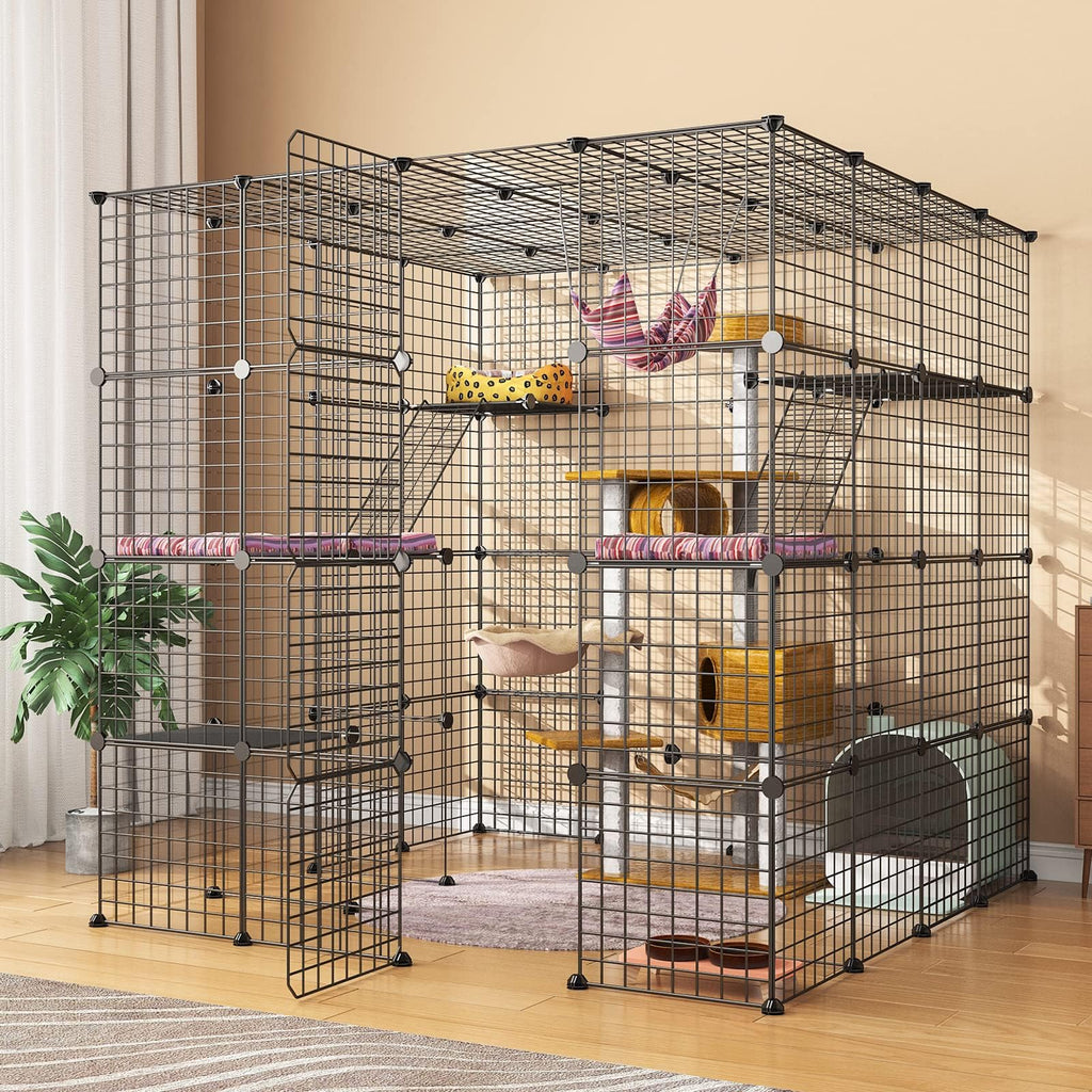 Large Indoor Cat Playpen Metal Wire Cage 55L x 55W x 55H Inchs I916