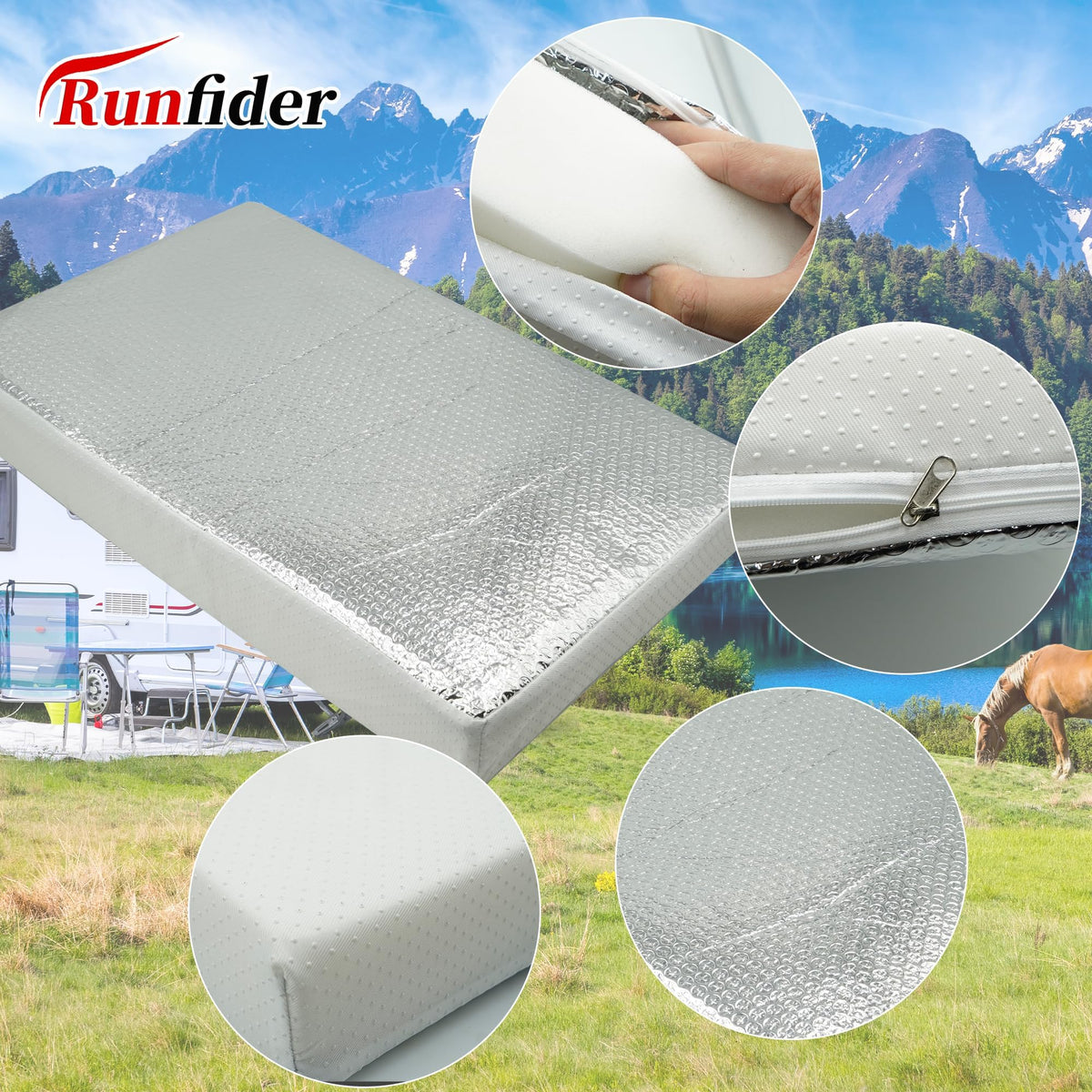 22 x 14 Inch RV Vent Insulator with Reflective Surface I17526