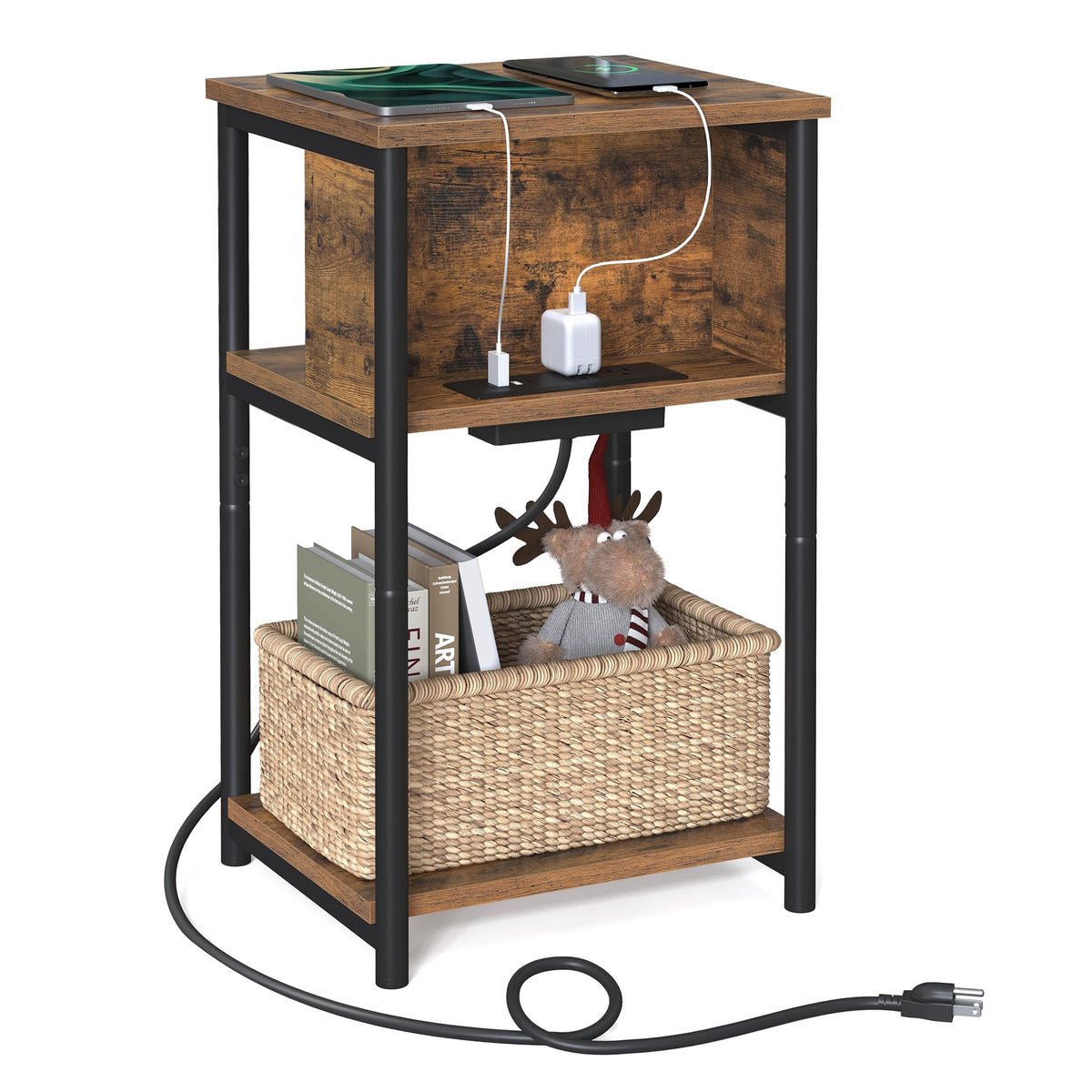 Side Table with Charging Station E38456